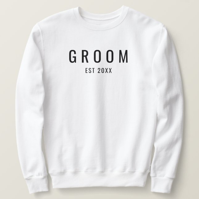 Modern Groom Est Engagement Fiance Wedding Gift Sweatshirt (Design Front)