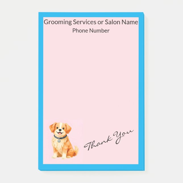 Modern Grooming Dog Personalized Collection Post-it Notes (Front)