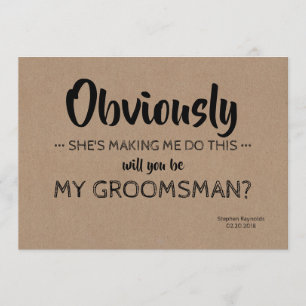 Modern GROOMSMAN BEST MAN Funny Proposal Invitation