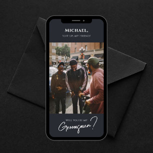Modern Groomsman Card with Photo