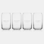 Modern Groomsmen Gift Elegant Best Man Wedding Can Glass<br><div class="desc">This sophisticated wedding party beer can glass set, crafted for your wedding celebration, boasts an elegant border and traditional typography. It showcases the individual's name, title, and the date of the wedding in a classic, black minimalist design. To customise, simply input each person's name, their specific titles, and the date...</div>