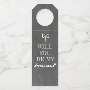 Modern Groomsmen Proposal Beer Labels Bottle Tag