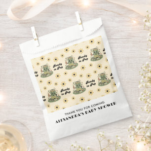 Modern Groovy Daisy Sage Green She's Ready to Pop Favour Bags