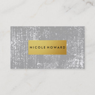 Modern Grunge and Stylish Metallic Faux Gold Business Card