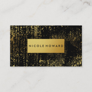 Modern Grunge and Stylish Metallic Faux Gold Business Card
