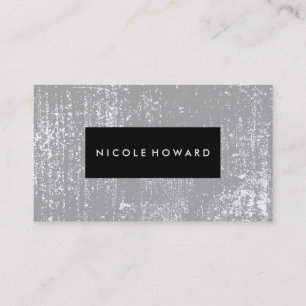 Modern Grunge Black Frame Grey Background Business Card