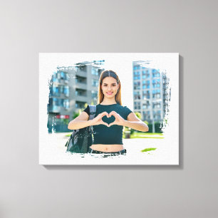 Modern Grunge Border Photo Canvas Print