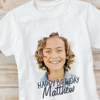 Modern Grunge Cool Custom Photo Birthday Greeting
