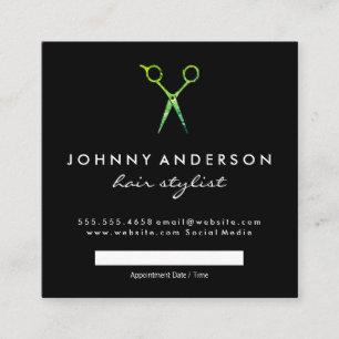 Modern Grunge Green Scissors Appointment