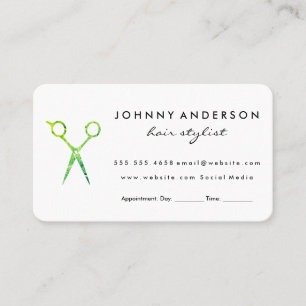 Modern Grunge Green Scissors Appointment II Card