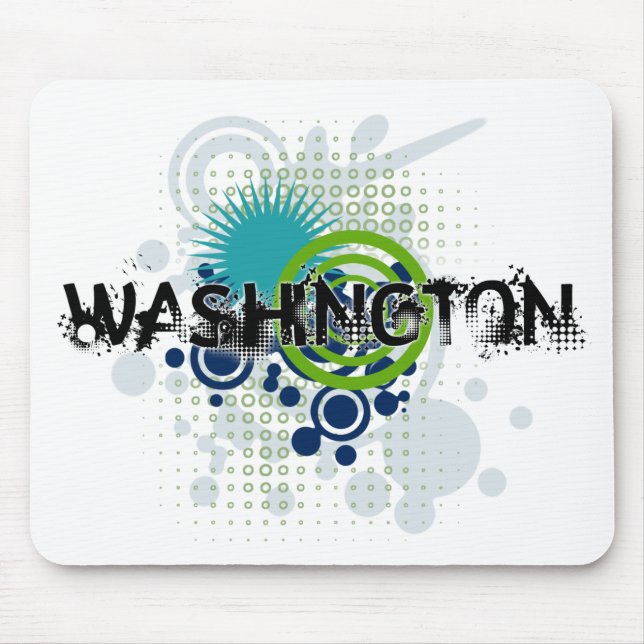 Modern Grunge Halftone Washington Mousepad (Front)
