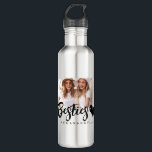 Modern Grunge Heart Best Friends BFF Photo 710 Ml Water Bottle<br><div class="desc">Design is composed of fun and playful typography with sans serif and serif font. Add a custom photo.</div>
