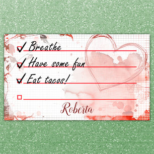 Modern grunge hearts & splash to do list 10" x 6" post-it notes