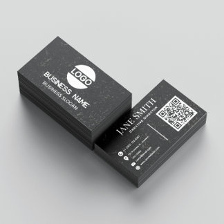 Modern Grunge Personalised | Custom Logo & QR Code Business Card