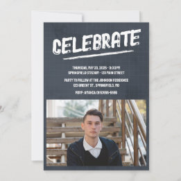 Modern Grunge Photo Invitation