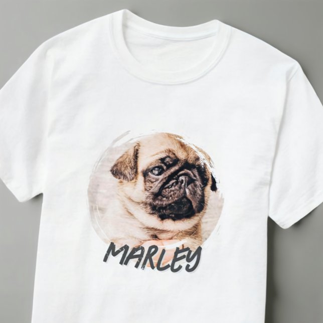 Modern Grunge Playful Simple Custom Pet Photo T-Shirt (Creator Uploaded)