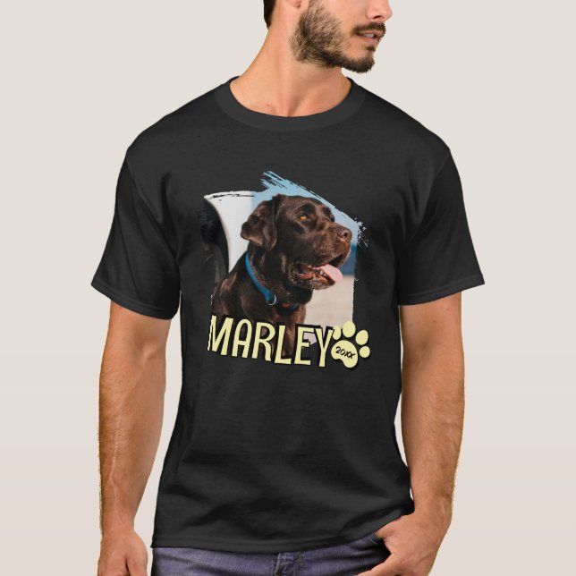 Modern Grunge Playful Simple Custom Pet Photo T-Shirt (Front)