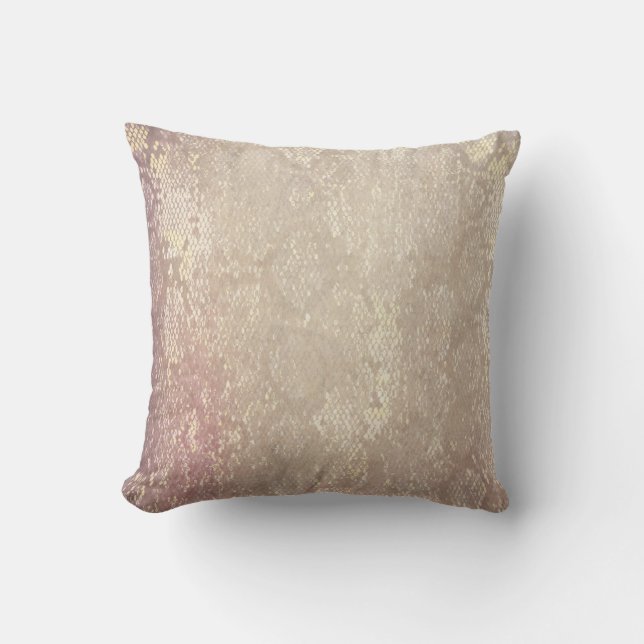 Modern Grunge Snake Skin Animal Pattern Cushion (Front)
