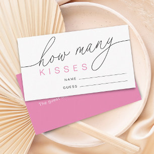 Modern Guess How Many Kisses Bridal Shower Game Enclosure Card
