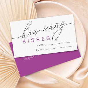 Modern Guess How Many Kisses Bridal Shower Game Enclosure Card