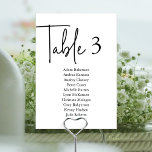 Modern Guest Seating Chart Table N, Wedding Dinner Number<br><div class="desc">Wedding Dinner Guest Seating Table Chart Card,  Modern minimal themed
Customise the text and / or remove and fill in with your wedding party colour theme.</div>