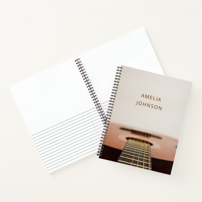 Modern Guitar Personalised Musician Name  Notebook (Inside)