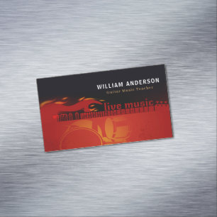 Modern Guitar Teacher Electric & Acoustic Lessons  Magnetic Business Card