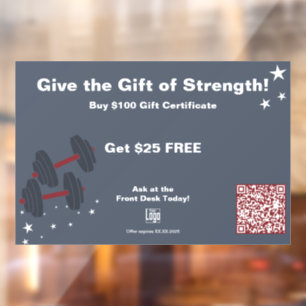 Modern Gym Christmas Gift Certificate Promotion