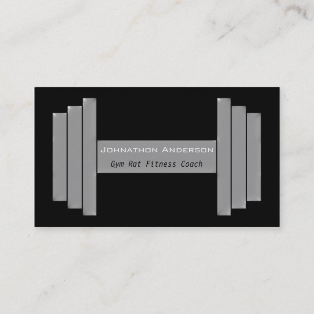 Modern Gym Rat Personal Fitness Coach Business Card (Front)