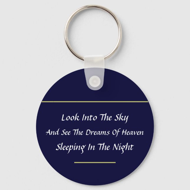 Modern Haiku Keychain (Navy Blue) (Front)