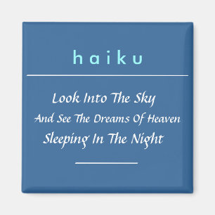 Modern Haiku Refrigerator Magnet  (Square)