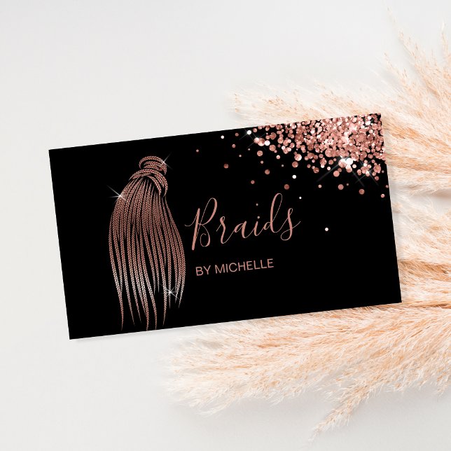 Modern Hair Braider, hair Salon for Braids Busines Business Card (Creator Uploaded)