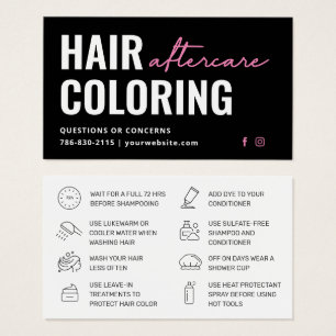 Modern Hair Colouring Aftercare Business Card