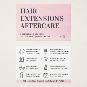 Modern Hair Extensions Aftercare Business Card