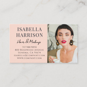 Modern Hair Makeup Photo Business Card