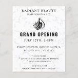 Modern Hair Salon Logo Event Flyer<br><div class="desc">Elegant and modern hair salon feminine profile silhouette logo,  event flyer. Soft grey marble backing on front with coordinating black colour backing. Multiple template text lines for event info,  company name,  website etc..</div>