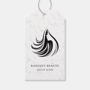 Modern Hair Salon Logo Grey Marble Price Tags