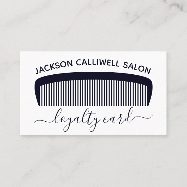 Modern Hair Salon Loyalty Card Simple Chic Salon (Front)