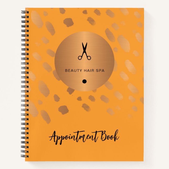 Modern hair salon personalised appointment book (Front)