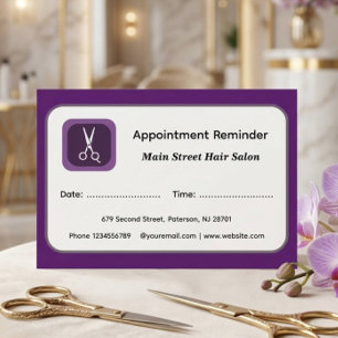 Modern Hair Stylist Appointment Reminder Cards