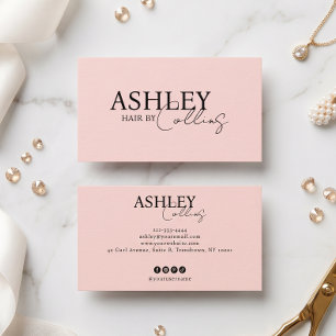 Modern Hair Stylist Blush Pink Business Card