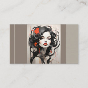Modern Hair Stylist Chic Beauty Salon Cosmetics Business Card