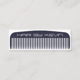 Modern  Hair stylist comb salon branding mini Business Card