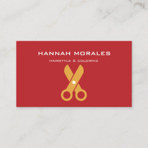 Modern Hair Stylist Gold Scissors Business Card