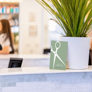 Modern Hair Stylist Graphic Green Business Card