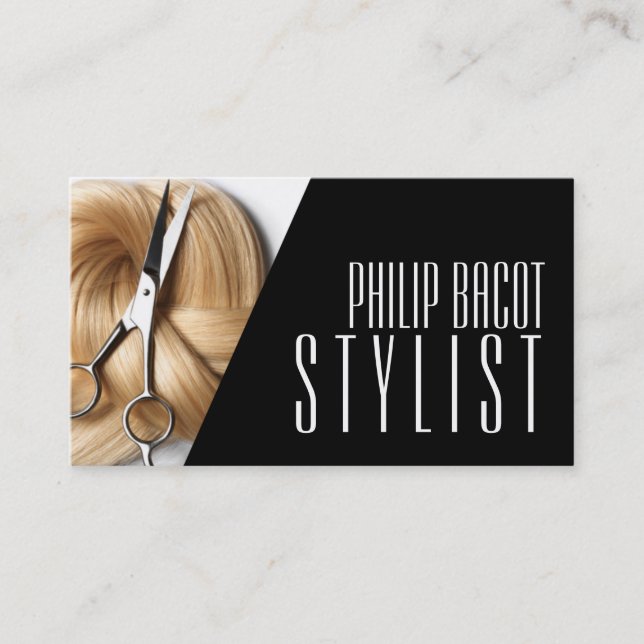 Modern Hair Stylist Hairdresser Beauty Salon Business Card (Front)