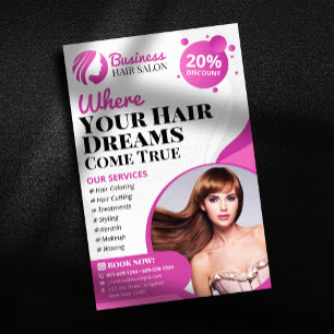 Modern Hair Stylist Makeup Artist Service Salon Flyer