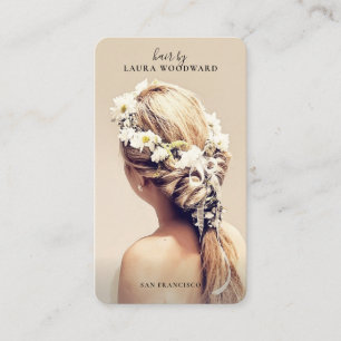 Modern Hair Stylist Photo Business Card
