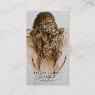 Modern Hair Stylist Photo Business Card