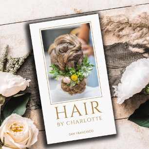 Modern Hair Stylist Photo Business Card